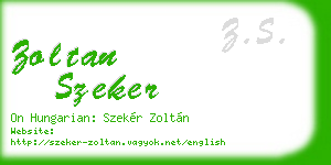 zoltan szeker business card